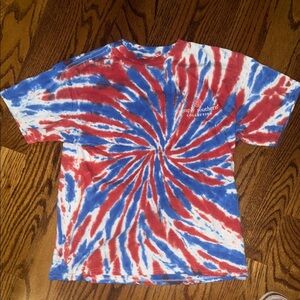 Simply southern red, white and blue tie dye T-shirt size Youth Medium EUC
